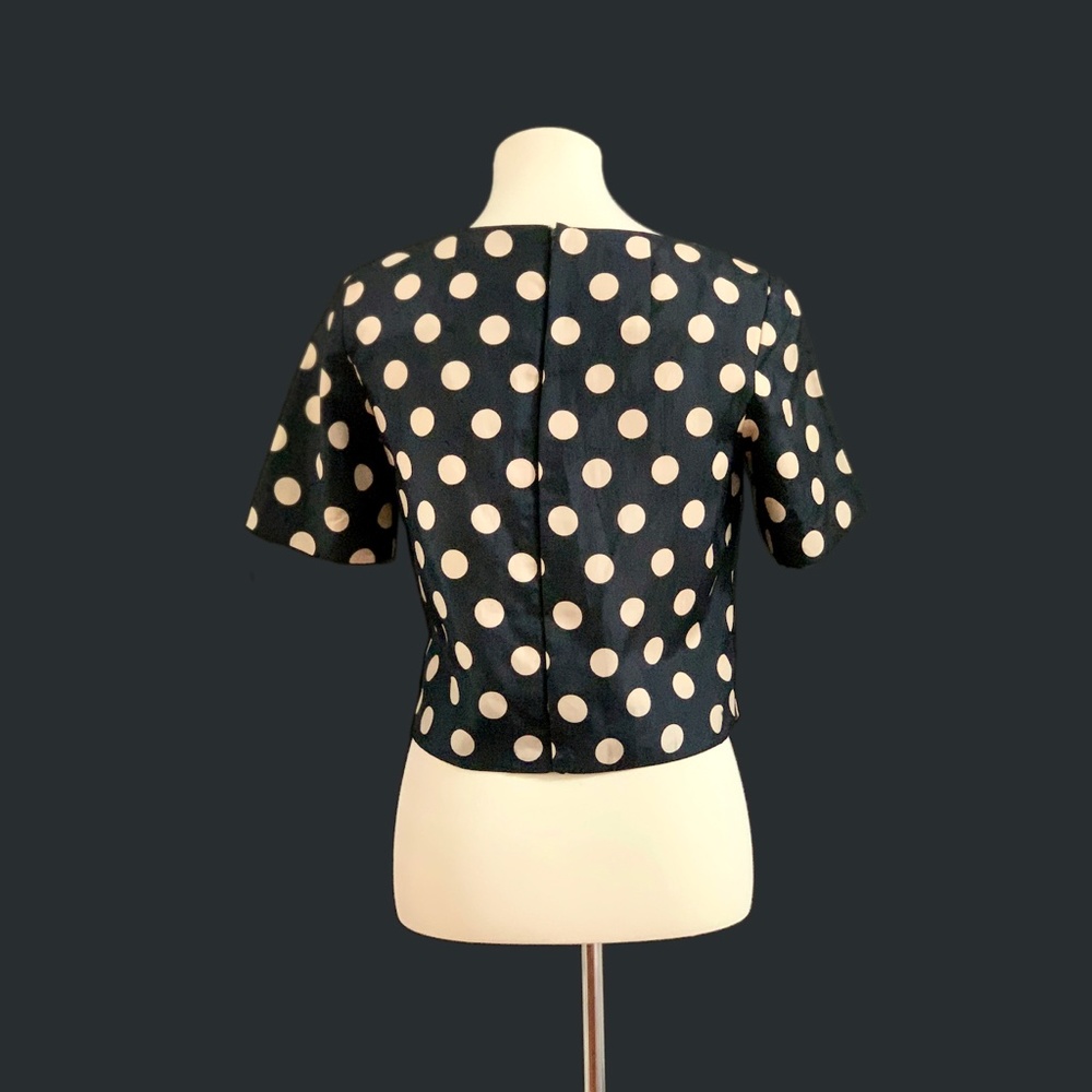 Vintage Silk Polka-Dot Crop Top | EXCELLENT! - Picture 3 of 9